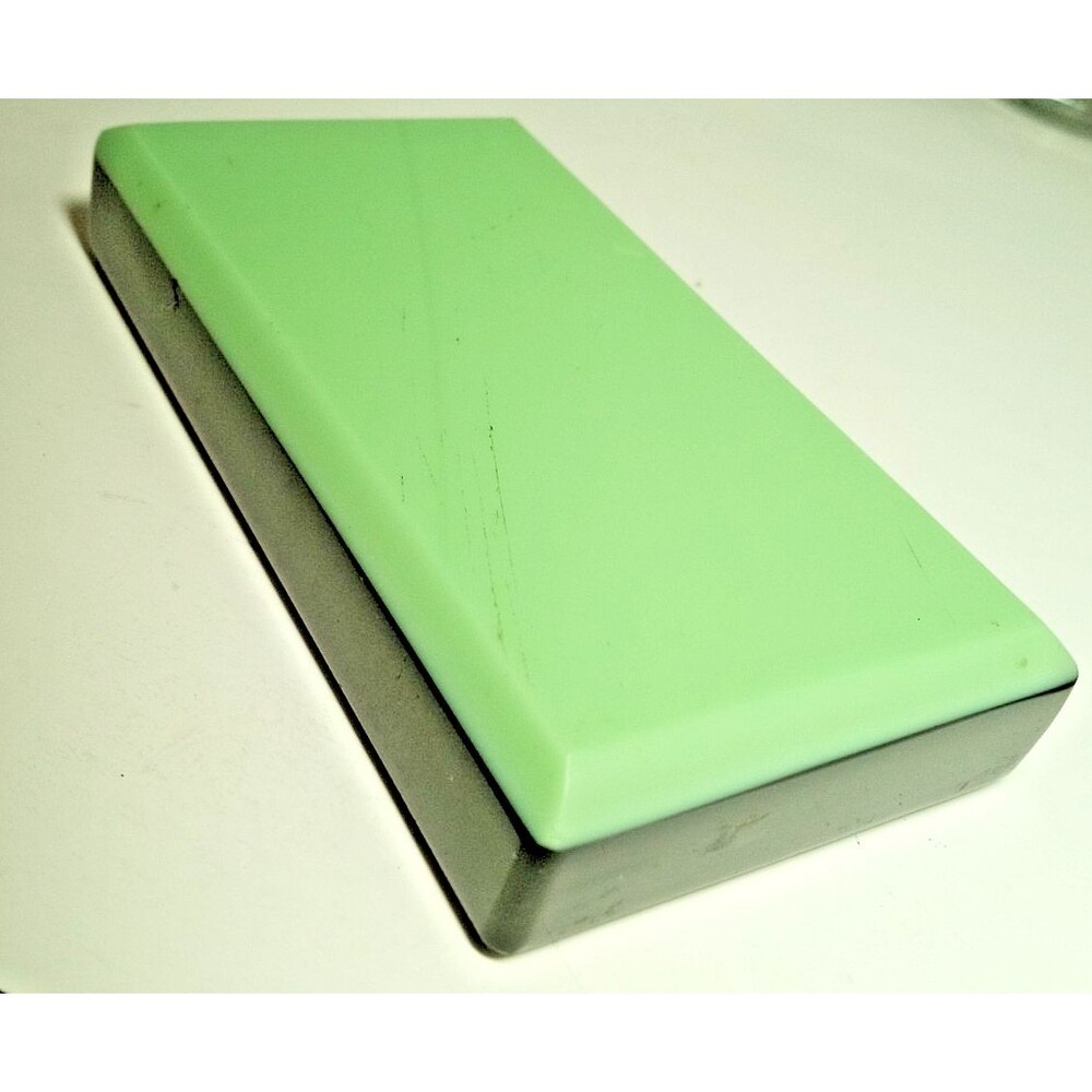 Art Deco Jadeite and Black  Onyx Glass Paperweight Rectangle 4 1/4 " X 2 1/2"